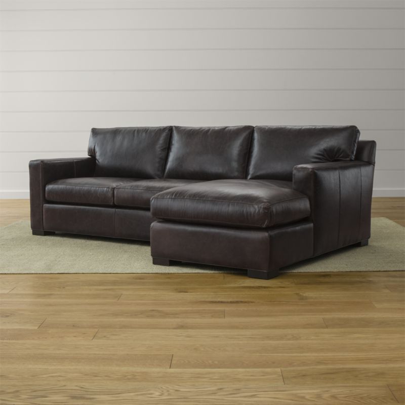 Axis Ii Leather 2 Piece Sectional + Reviews | Crate And With Regard To 2Pc Burland Contemporary Sectional Sofas Charcoal (View 4 of 15)