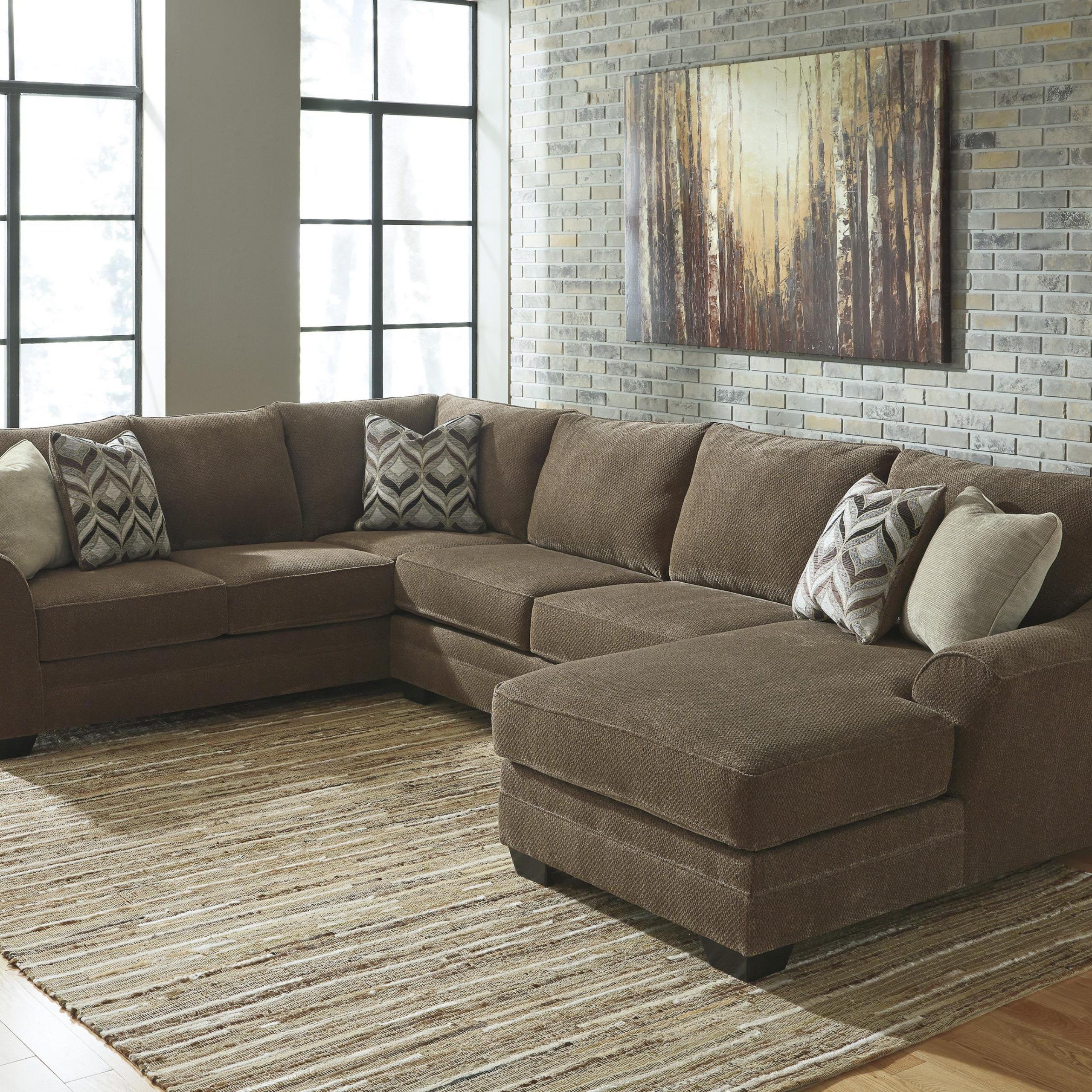 Benchcraft Justyna Contemporary 3 Piece Sectional With With 3pc Polyfiber Sectional Sofas (View 3 of 15)