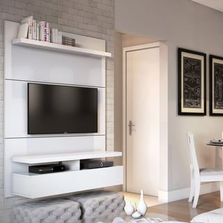 Best And Newest 57'' Led Tv Stands With Rgb Led Light And Glass Shelves Inside Shop Manhattan Comfort Cabrini Tv Panel 2.2 – Overstock (Photo 12 of 15)