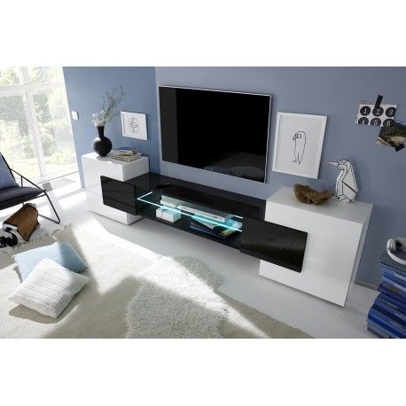 Best And Newest Black Gloss Tv Wall Unit In Incastro Vi – Modern Tv Wall Set In White And Black Gloss (View 6 of 15)