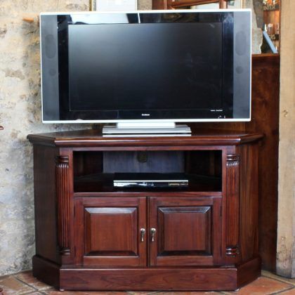 Best And Newest Carbon Extra Wide Tv Unit Stands Regarding Georgian Corner Television Cabinet (mahogany) . Timeless (Photo 1 of 15)