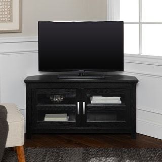 Best And Newest Conrad Metal/Glass Corner Tv Stands Throughout Norman Metal/Glass Corner Tv Stand – Black – On Sale (View 9 of 15)