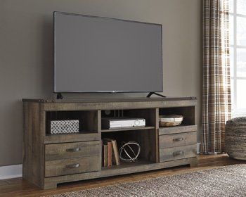 Best And Newest Industrial Tv Stands With Metal Legs Rustic Brown With Signature Design Trinell, 4 Piece Entertainment Center (Photo 6 of 15)