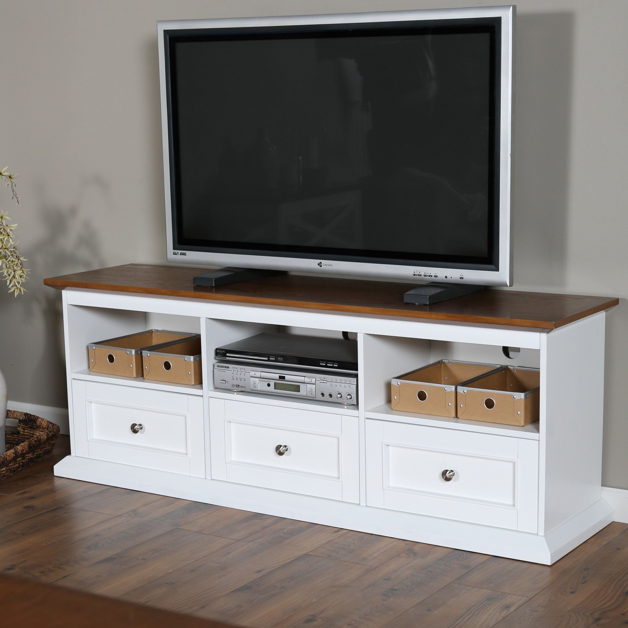 Best And Newest Modern 2 Glass Door Corner Tv Stands Intended For White Oak Tv Stand – Ideas On Foter (View 1 of 15)