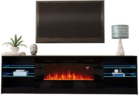 Best Seller Meble Furniture & Rugs Boston 01 Electric In Favorite Boston 01 Electric Fireplace Modern 79&quot; Tv Stands (View 2 of 15)