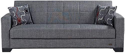 Beyan Sb 2019 Smoke Vermont Modern Chenille Fabric With Hugo Chenille Upholstered Storage Sectional Futon Sofas (View 9 of 15)