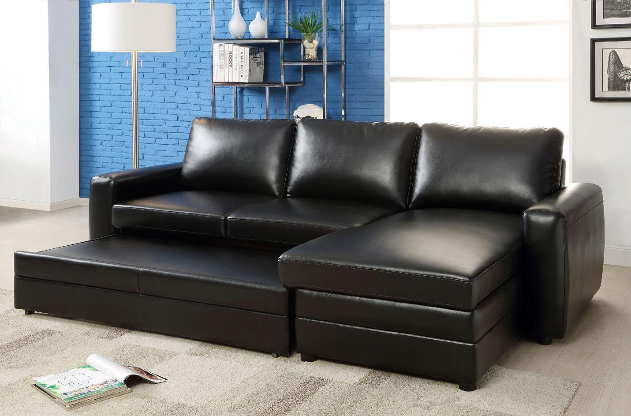 Black Convertible Sofa Bed Sectional  Umf6313 Regarding Convertible Sofas (View 6 of 15)