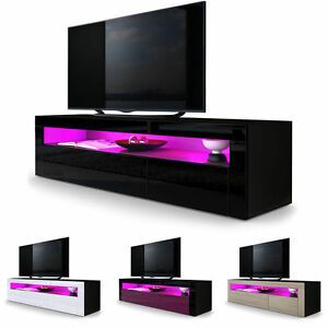 Black High Gloss Modern Tv Stand Unit Media Entertainment With Most Current Modern Black Tabletop Tv Stands (View 9 of 15)
