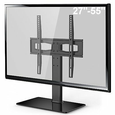Black Universal Tv Stand With Mount Pedestal Base For 27 Throughout Best And Newest Tv Stands Fwith Tv Mount Silver/Black (View 14 of 15)