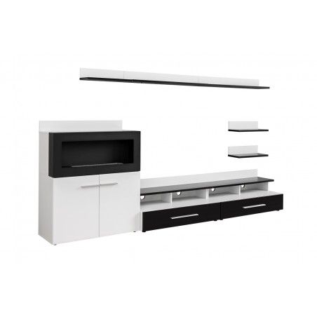 Bmf Camino Wall Unit 290cm Wide Tv Stand Shelves Sideboard For Favorite Ktaxon Modern High Gloss Tv Stands With Led Drawer And Shelves (View 8 of 15)