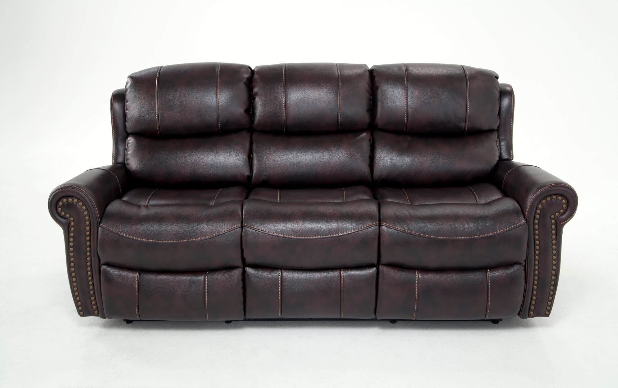 Bobs Furniture Leather Sofa : Trailblazer Gray Leather For Trailblazer Gray Leather Power Reclining Sofas (View 2 of 15)