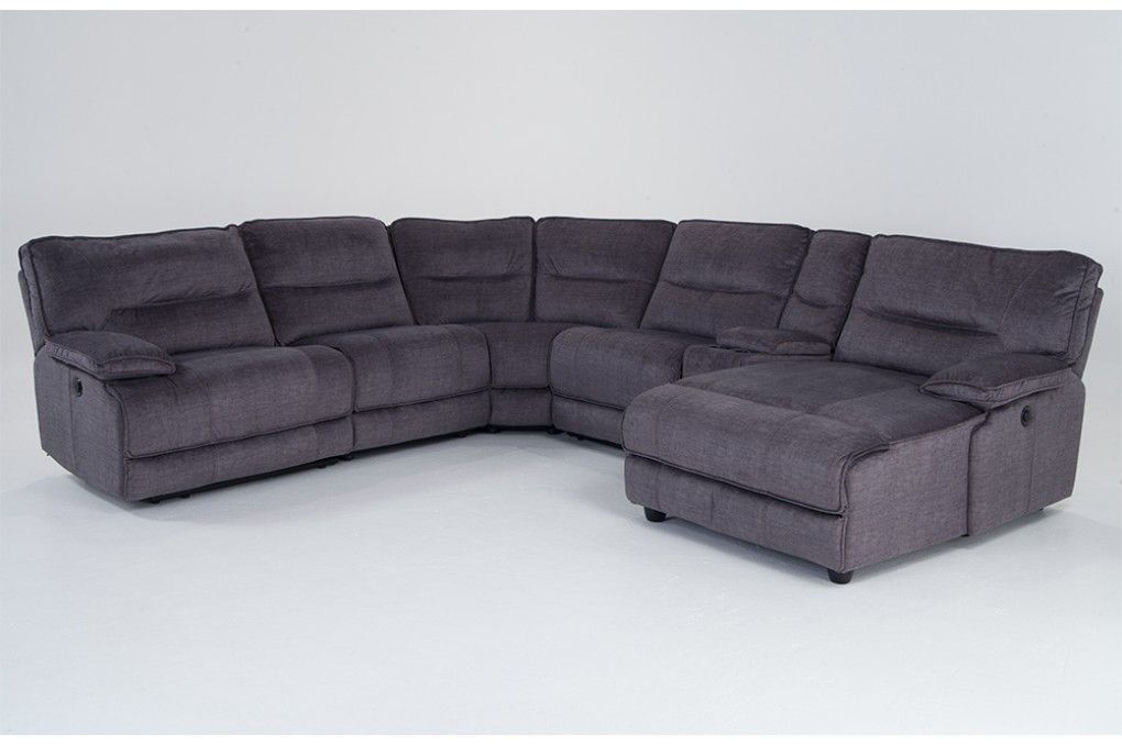 Bob'S Furniture | Reclining Sectional With Chaise, Power Intended For Pacifica Gray Power Reclining Sofas (View 10 of 15)
