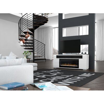 Brayden Studio Barnett Tv Stand For Tvs Up To 75 Inches In Current Electric Fireplace Tv Stands With Shelf (View 15 of 15)
