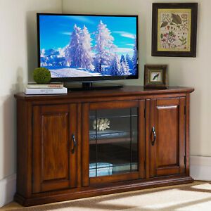 Burnished Oak 50 Inch Tv Stand And Media Corner Console Inside Newest Dillon Oak Extra Wide Tv Stands (View 12 of 15)