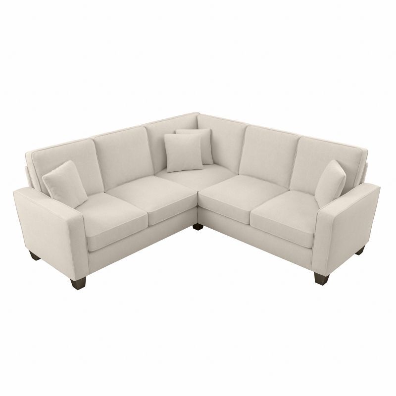 Bush Furniture Stockton 98W L Shaped Sectional Couch In Within 130&quot; Stockton Sectional Couches With Double Chaise Lounge Herringbone Fabric (View 8 of 15)
