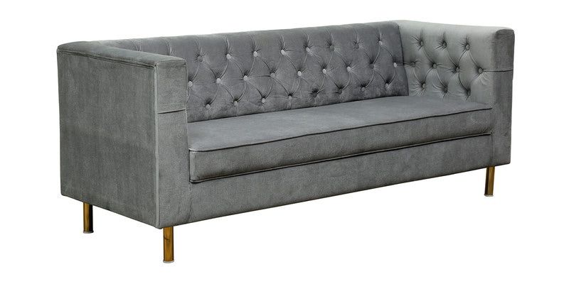 Buy Scarlett 3 Seater Sofa In Grey Colour – Casacraft Inside Scarlett Beige Sofas (View 9 of 15)
