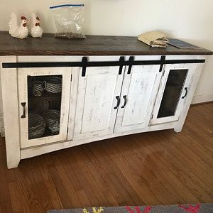Buyer Photo Heather Grantham, Who Reviewed This Item With With Regard To Well Known Farmhouse Sliding Barn Door Tv Stands For 70 Inch Flat Screen (View 10 of 15)