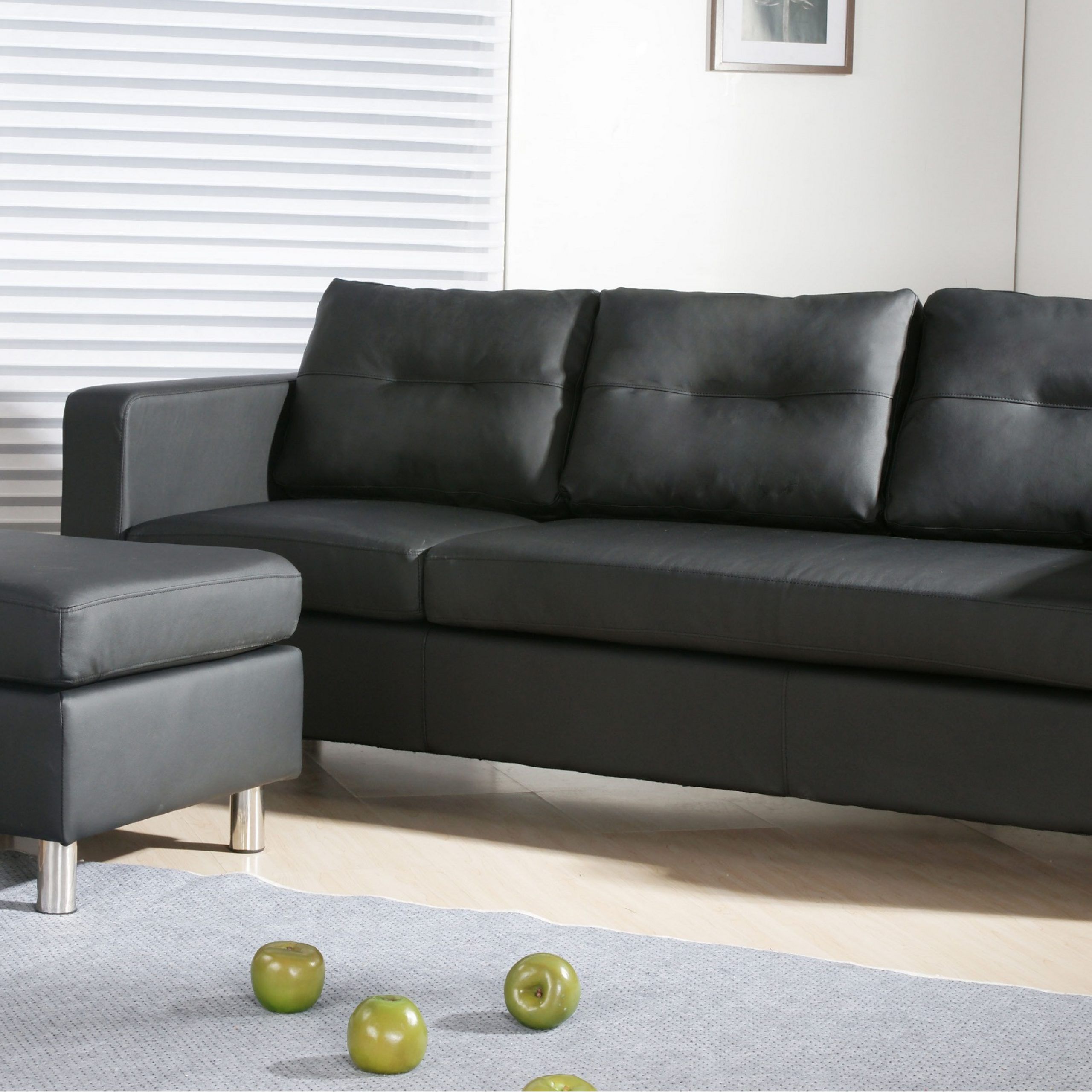 Caius Modern Faux Leather Configurable Left And Right Intended For Wynne Contemporary Sectional Sofas Black (View 1 of 15)