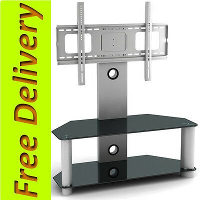 Cantilever Tv Bracket Glass Stand Black Color For Sony Lg Regarding Current Cheap Cantilever Tv Stands (Photo 1 of 15)