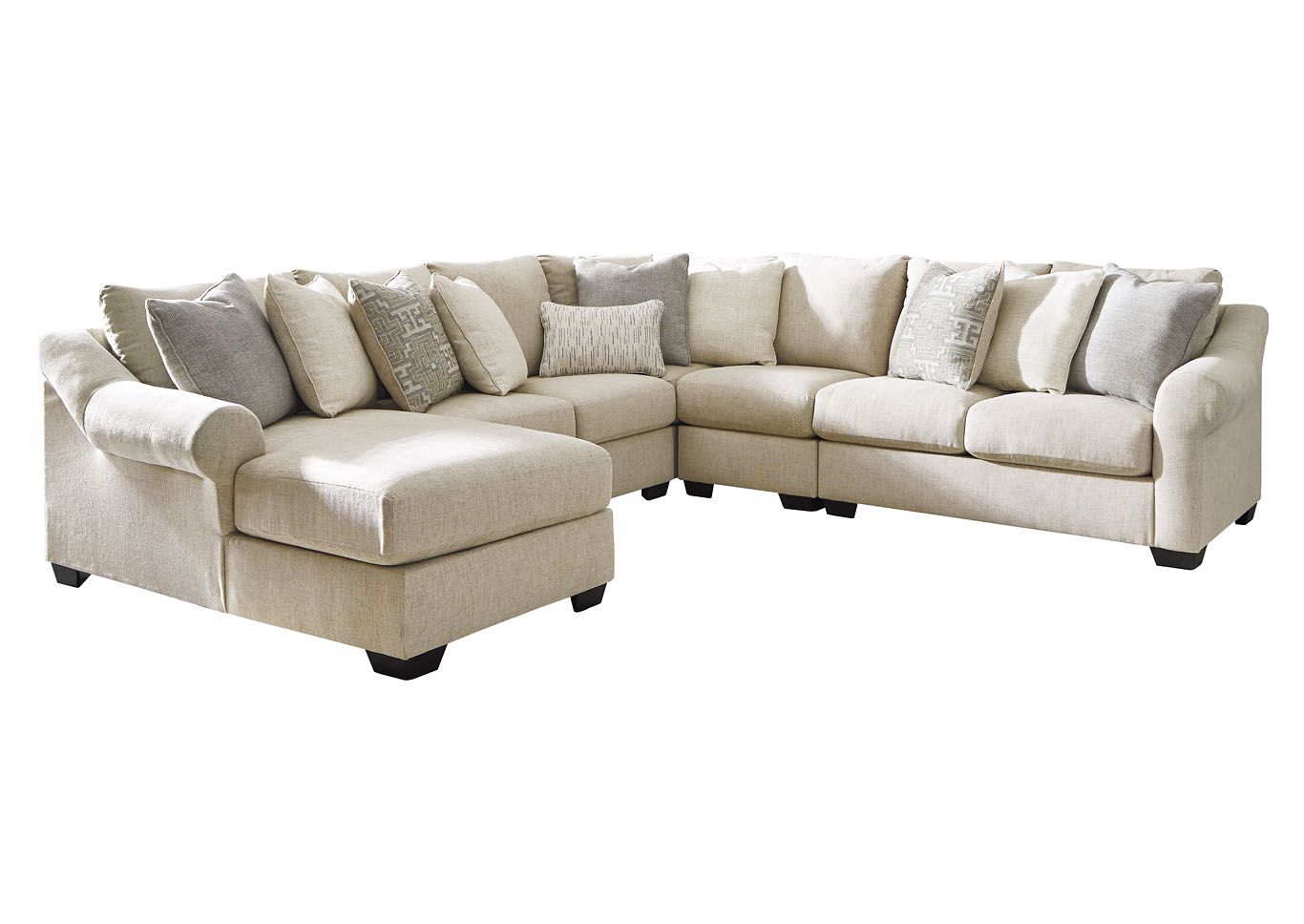 Carnaby 5 Piece Sectional Chaise Ashley Furniture In Setoril Modern Sectional Sofa Swith Chaise Woven Linen (View 3 of 15)