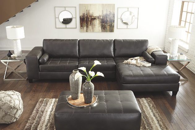 Charcoal Nokomis 2 Piece Sectional View 3 | Sectional Sofa In 2Pc Maddox Right Arm Facing Sectional Sofas With Chaise Brown (View 7 of 15)