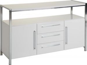 Charisma 2 Door 3 Drawer Sideboard – White Gloss/chrome Within Preferred Charisma Tv Stands (View 4 of 15)