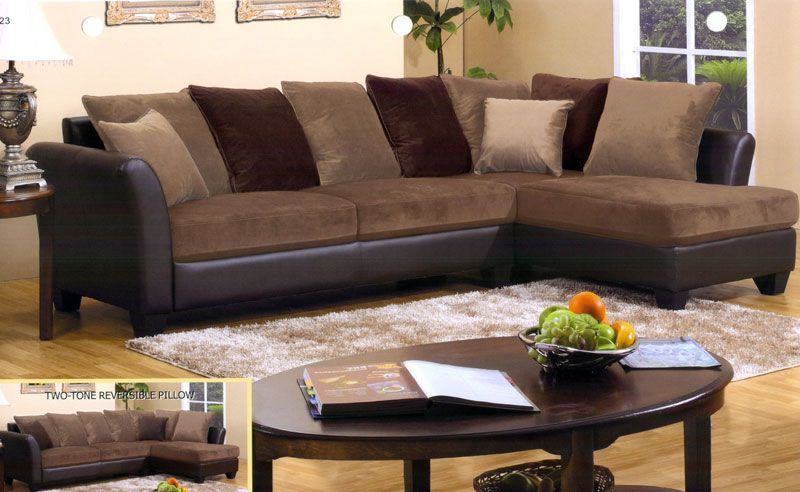 Chocolate Brown Sectional Sofa With Chaise – Redboth Inside 2Pc Luxurious And Plush Corduroy Sectional Sofas Brown (View 5 of 15)