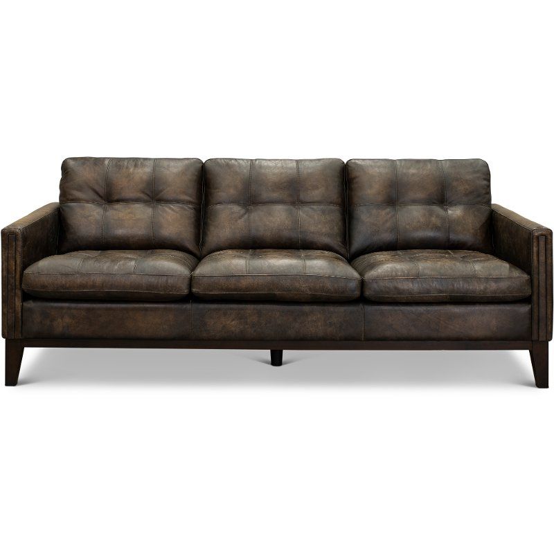 Contemporary Antique Brown Leather Sofa – Montana | Rc Pertaining To Montana Sofas (View 10 of 15)