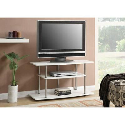 Convenience Concepts Designs2Go 3 Tier Wide Tv Stand, White For Well Known Jackson Wide Tv Stands (View 14 of 15)