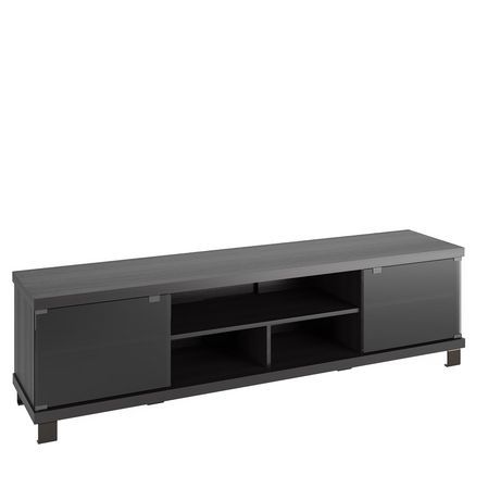 Corliving Holland Extra Wide Tv Bench In Ravenwood Black For Well Known Greenwich Wide Tv Stands (View 12 of 15)