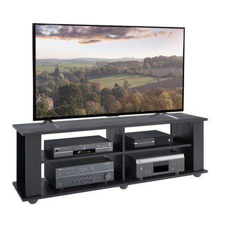 Corliving Ravenwood Black Tv Stand, For Tvs Up To 68 Pertaining To Current Edgeware Black Tv Stands (Photo 12 of 15)