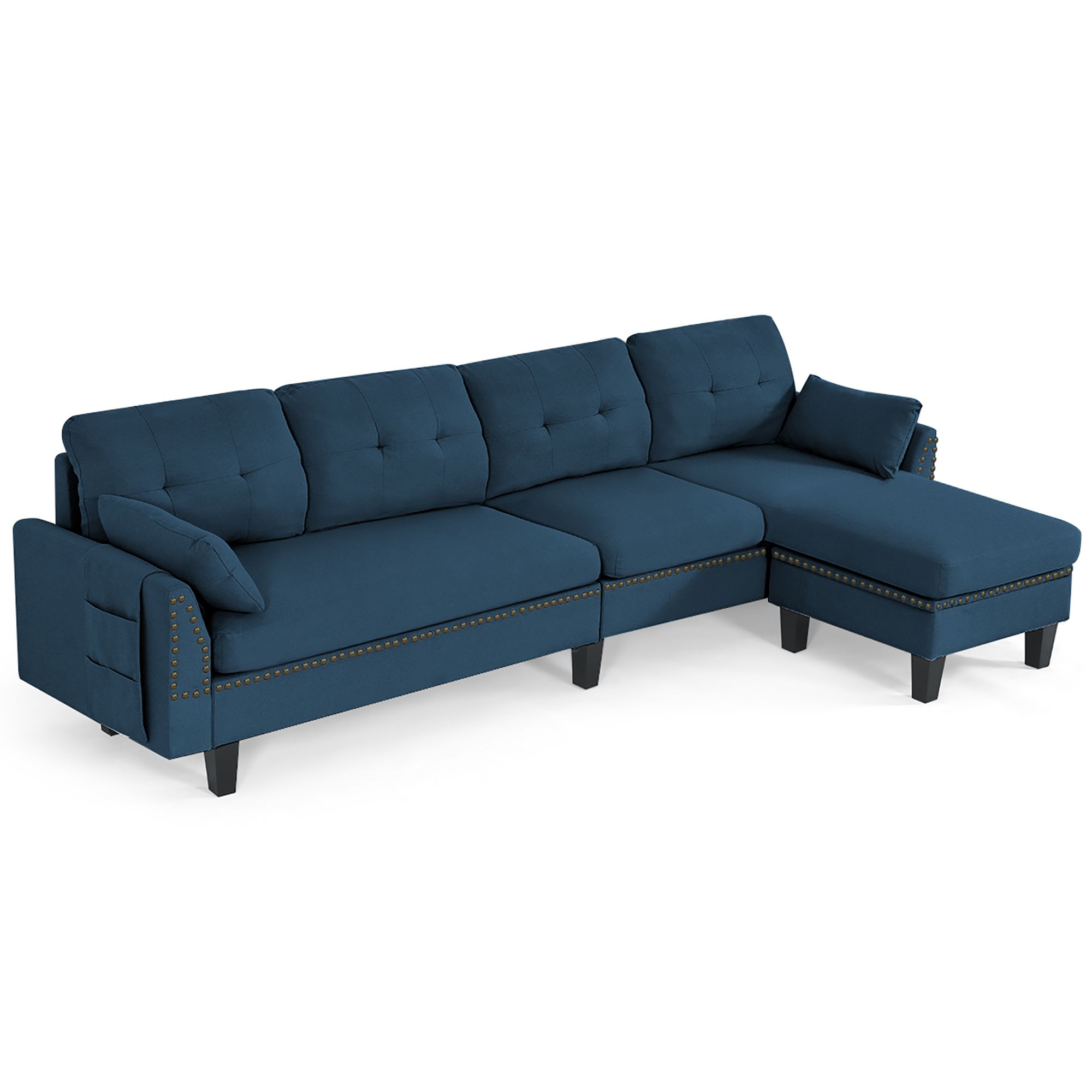 Costway Convertible Sectional Sofa Couch 4 Seat L Shaped With Regard To Convertible Sofas (View 13 of 15)