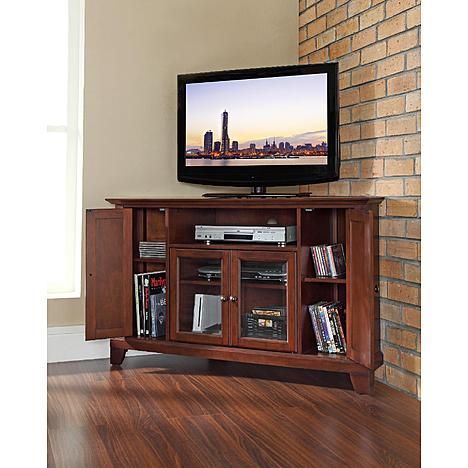 Crosley Furniture Newport 48in Corner Tv Stand In Vintage Inside Newest 60&quot; Corner Tv Stands Washed Oak (View 7 of 15)