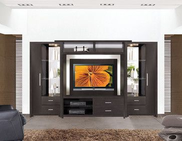 Crystal Entertainment Center Wall Unit – Modern Regarding 2017 Space Saving Black Tall Tv Stands With Glass Base (Photo 1 of 15)