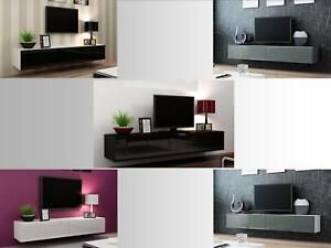 Current Floating Tv Shelf Wall Mounted Storage Shelf Modern Tv Stands Intended For High Gloss Tv Stand Entertainment Cabinet 180cm Floating (Photo 10 of 15)