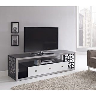 Current Glass Shelves Tv Stands For Tvs Up To 65" Pertaining To Shop Black Glass Modern 70 Inch Tv Stand – Free Shipping (View 13 of 15)