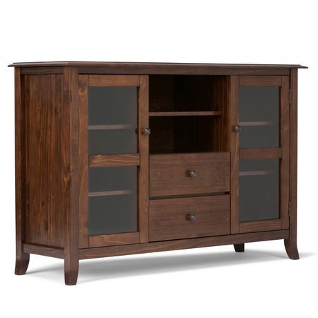 Current Jackson Wide Tv Stands With Regard To Wyndenhall Collins Medium Mahogany Brown High Tall Tv (View 9 of 15)