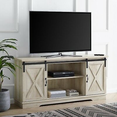 Current Jaxpety 58" Farmhouse Sliding Barn Door Tv Stands In Rustic Gray Pertaining To Rustic Tv Stand With Barn Doors – My Hobby (View 3 of 15)
