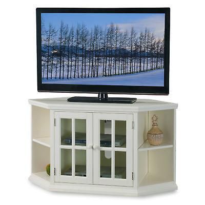Current White Corner Tv Cabinets Pertaining To White 46 Inch Corner Tv Stand With Bookcases (View 3 of 15)