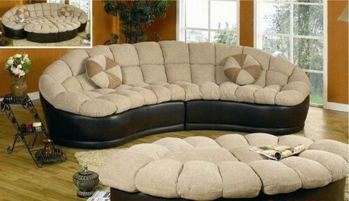 Curved Sectional Sofa Round Couch Ottoman Set Modern Inside 4pc Beckett Contemporary Sectional Sofas And Ottoman Sets (View 5 of 15)