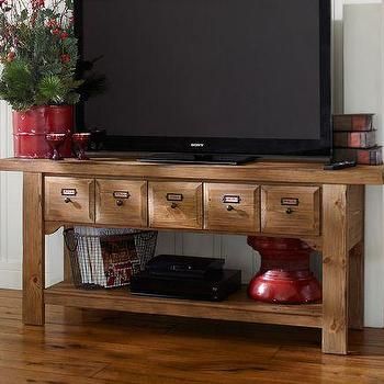 Dawson Media Consoles – Pottery Barn Intended For Recent Industrial Tv Stands With Metal Legs Rustic Brown (Photo 1 of 15)
