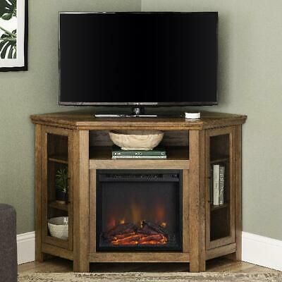 Electric Fireplace Corner 55" Tv Stand Media Console With Regard To Most Popular Lionel Corner Tv Stands For Tvs Up To 48&quot; (View 15 of 15)