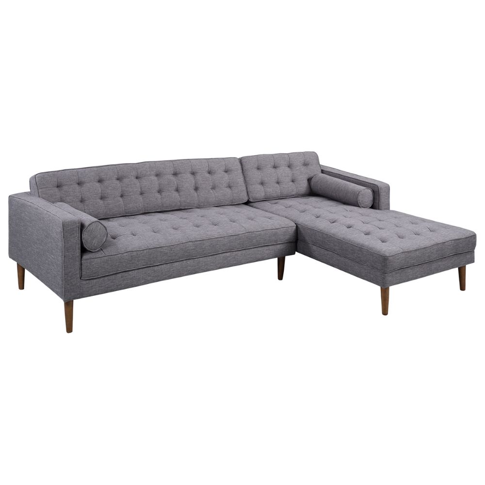 Element Sectional In 2021 | Sectional Sofa With Chaise For Element Right Side Chaise Sectional Sofas In Dark Gray Linen And Walnut Legs (View 8 of 15)