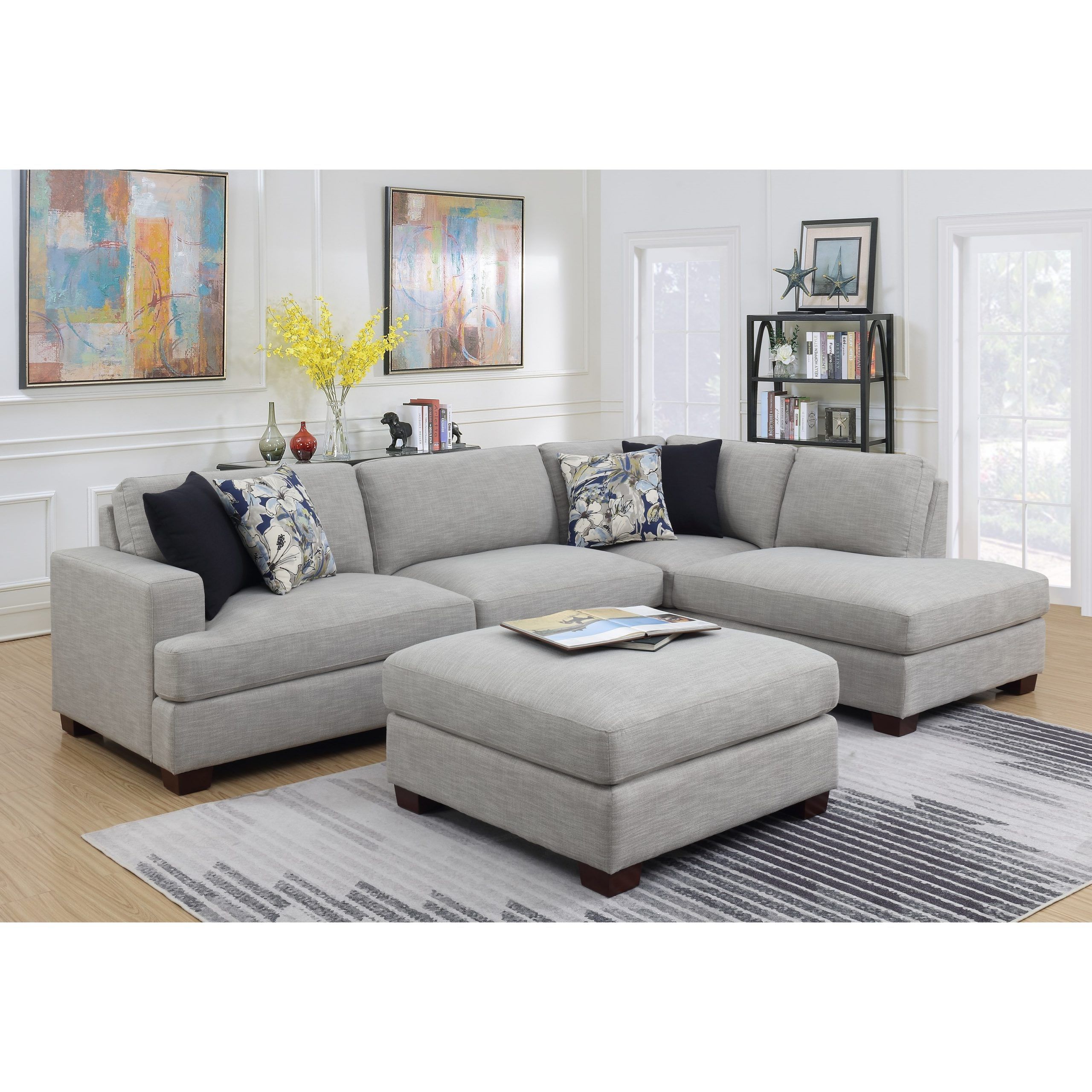 Featured Photo of Top 15 of 2pc Connel Modern Chaise Sectional Sofas Black