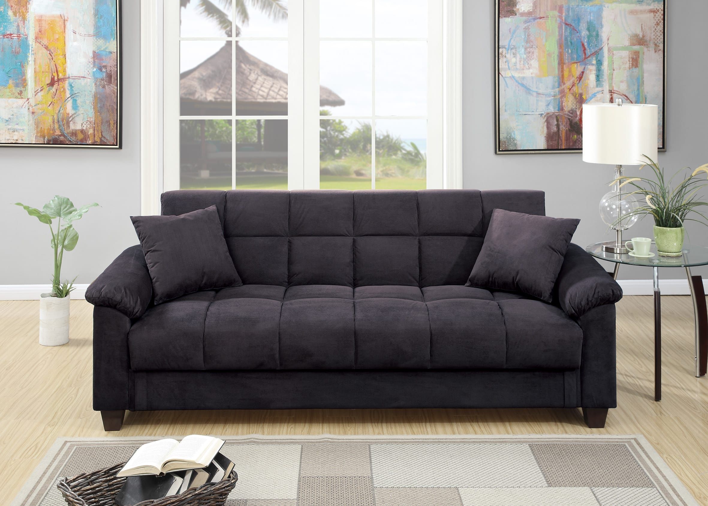 F7888 Ebony Convertible Sofa Bedpoundex For Convertible Sofas (View 4 of 15)