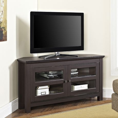Famous Corner Tv Stands For Tvs Up To 48&quot; Mahogany Intended For Manor Park Modern Farmhouse Corner Tv Stand For Tv'S Up To (View 6 of 15)
