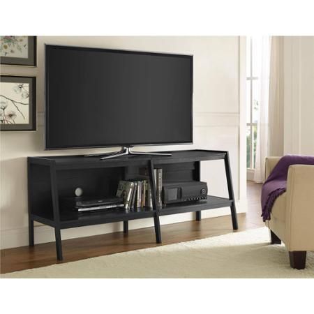 Famous Corner Tv Stands For Tvs Up To 60&quot; With Ameriwood Home Black Ladder Tv Stand For Tvs Up To  (View 6 of 15)