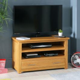 Famous Cotswold Cream Tv Stands Throughout London Solid Oak Small Tv Unit – To Fit Tv'S Up To  (View 9 of 15)