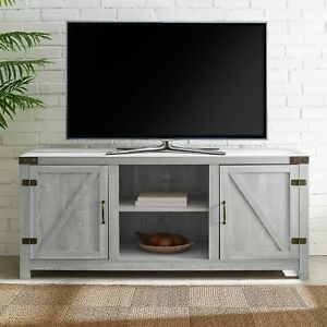 Famous Dark Brown Tv Cabinets With 2 Sliding Doors And Drawer With Rustic Stone Gray Entertainment Center 65 Inch Tv Stand (Photo 3 of 15)