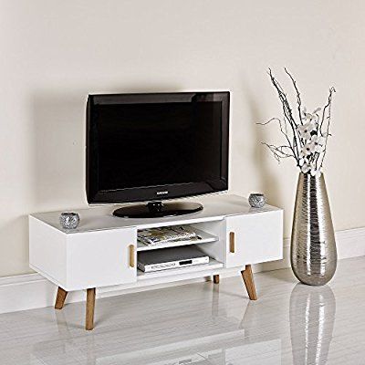 Famous Paulina Tv Stands For Tvs Up To 32" Inside Scandinavian White Retro Tv Stand For 32" To  (View 1 of 15)
